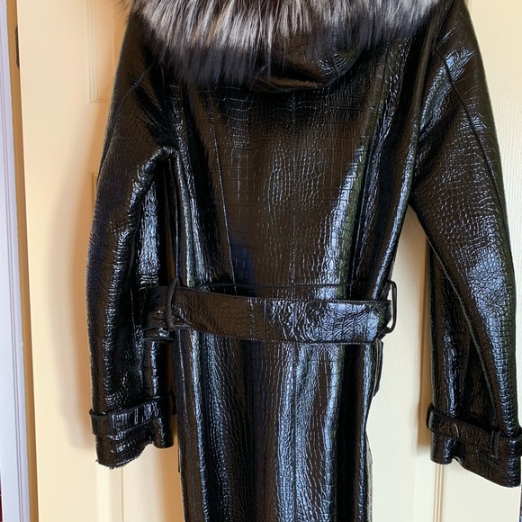 Brand New Real Black Silver Winter Fur Coat With Hood - Picture 5 of 7